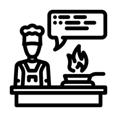 cooking classes restaurant chef line icon vector. cooking classes restaurant chef sign. isolated contour symbol black illustration