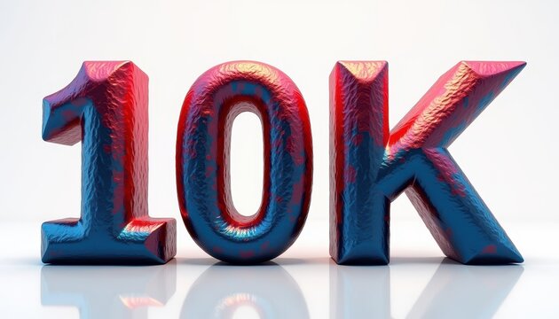 10 K number typography. Ten thousand follower, celebration concept social media post banner design.