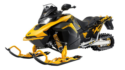 Ski-doo snowmobile on transparent background