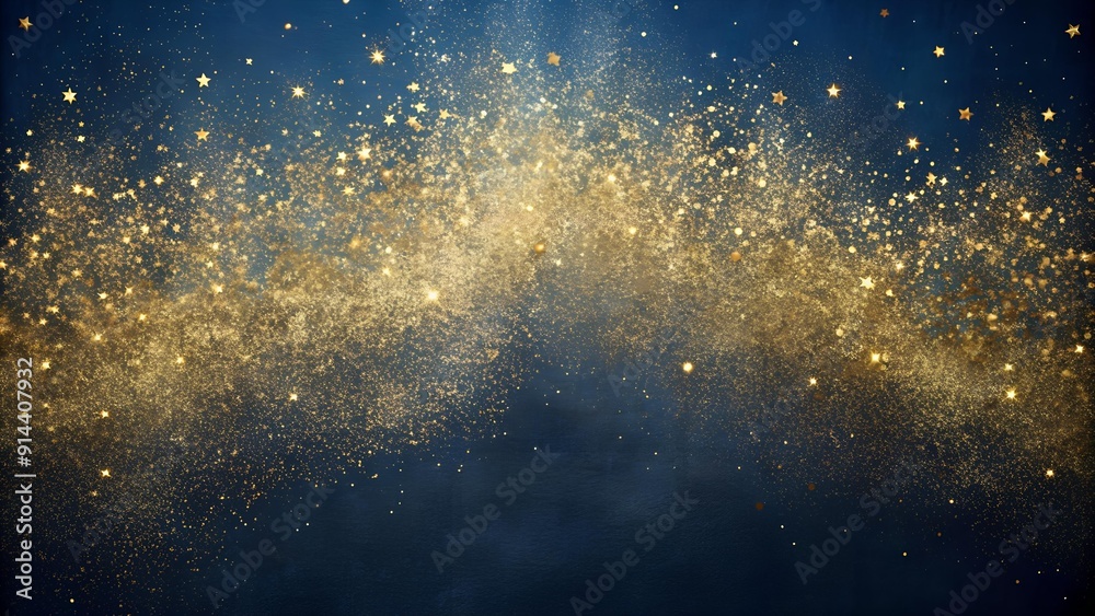 Canvas Prints ethereal tapestry of golden dust on midnight blue canvas generative ai