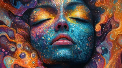 artistic composition, immersed in vibrant colors and detailed motifs, human design artistry reflects ones unique creativity and personalized expression magnificently