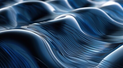 Abstract Blue Wavy Lines Background