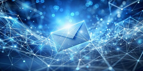 Digital Envelope in Blue Network, Abstract , Technology , Connection , Digital