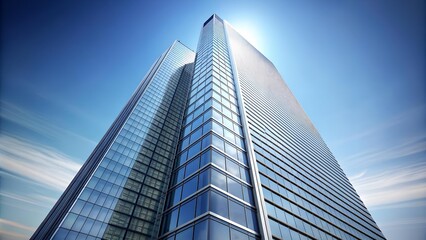 Fototapeta premium A Towering Wall of Glass and Steel AI generated
