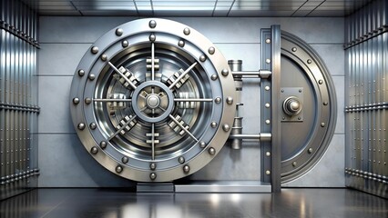 Unbreakable Steel: A Vault Door with a Combination Lock  generative AI