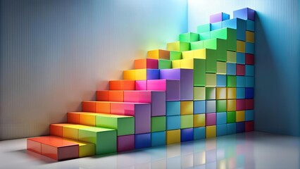 A Symphony of Colors: An Abstract Staircase of Shifting Hues  AI Generated