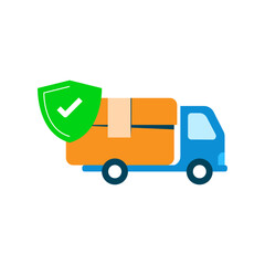 Fototapeta premium delivery security guarantee concept illustration flat design. simple modern graphic element for ui, infographic, icon