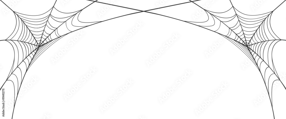 Canvas Prints halloween horizontal frame black cobweb on transparent background ilustration vector. halloween conc
