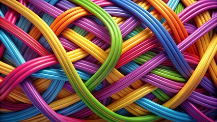 Ephemeral Threads: A Symphony of Intertwined Lines in Vibrant Hues  AI generated