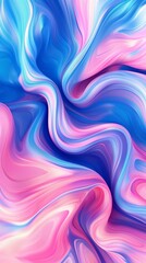Obraz premium Abstract fluid art background. A colorful, swirling blend of blue, pink, and purple hues creating a dynamic, vibrant pattern. Ideal for digital design, presentations, and modern decor.