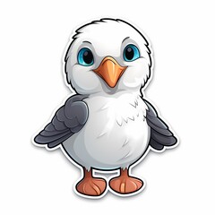 Obraz premium A detailed and vibrant illustration of a seagull, capturing its elegant and coastal features.