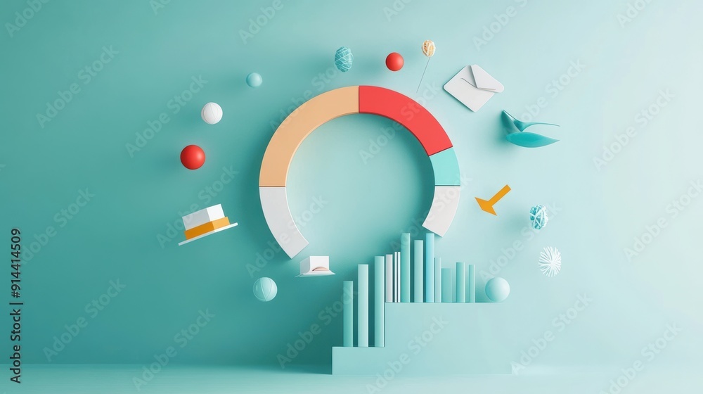 Poster a minimalistic circular flow chart representing the steps involved in completing a university course