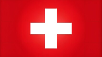 Obraz premium Switzerland's Crimson Embrace: A Stark Contrast of Red and White AI generated