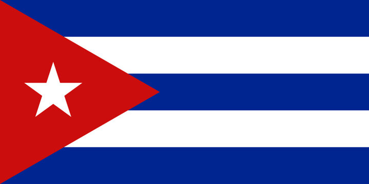 The official national flag of the Cuba. Flag of the Republic of Cuba. Correct proportions and colors. Vector illustration