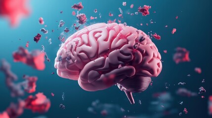 A surreal depiction of a brain with digital elements, showcasing the complexity and beauty of human cognition.