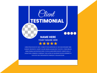 Blue and White Minimalist Client Testimonial Template 