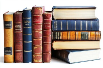 Books Collection on Isolated white background created with generative ai