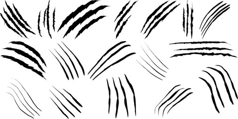Vector Set of Scratch and Claw Marks - Realistic and Abstract Claw Slashes for Creative Design Projects
