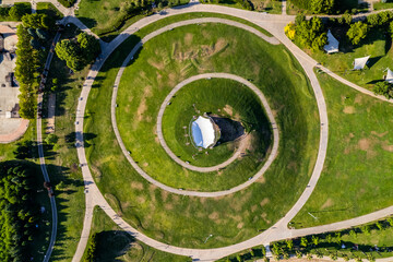 Seka Park in Izmit, Kocaeli. Beautiful natural park on seacoast. Seka Park is one of the most beautiful parks of Kocaeli, Turkey. Aerial view with drone.