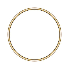 Round gold frame. Isolated luxury circle golden border. Gold ring frame mockup design element. Vector illustration.