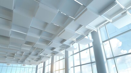 Ceiling Tiles. Acoustic Tile Panel for Insulation in Industrial Construction