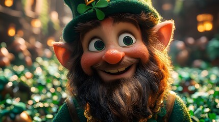 Joyful Patrick Day celebration with animated characters in green attire enjoying shamrocks and festive foods