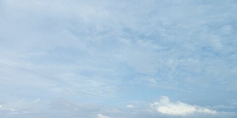 Fototapeta premium Blue abstract clouds Strome in the air as seen from above Cumulus clouds across vast on Film Cirrocumulus Serene fluffy white clouds billowing winter frame of puffy empty surf Freshly fallen snow wi