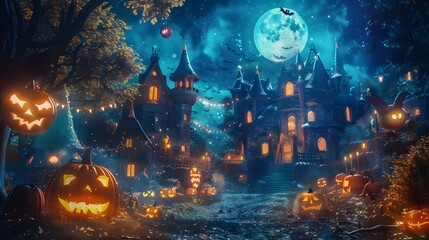 Obraz premium Halloween party design template for Halloween party poster