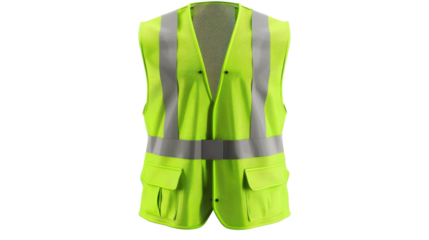 Safety vest safeguard on transparent background