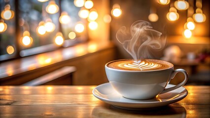 A Warm Embrace: Latte Art in a Cozy Cafe  Generative AI