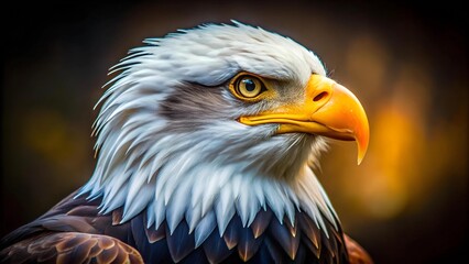 Obraz premium Majestic Majesty: A Close-Up Portrait of a Bald Eagle AI Generated