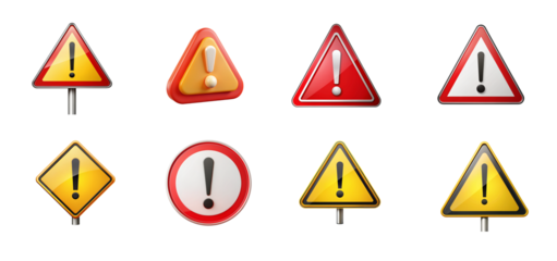Cut Out Warning Signal PNG, Clipping Path Included