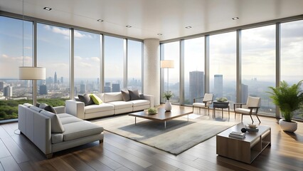Serene Minimalism: A Cityscape Oasis  AI generated