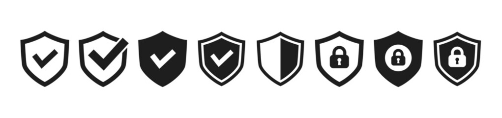 security shield icons.,Icons related to privacy protection. © SUE