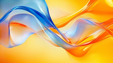 Naklejka premium Abstract glass background with wavy white and gold ribbons on a purple gradient