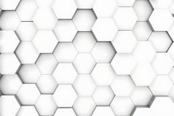 Naklejka premium White Hexagonal Background. Luxury White Pattern. 3D Futuristic abstract honeycomb mosaic white background. geometric mesh cell texture. modern futuristic wallpaper. 