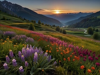 Fototapeta premium flowers in the mountains