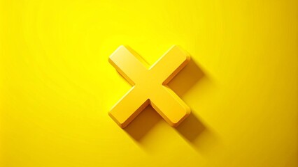 Dynamic and Eye-Catching Yellow Cross Mark Icon with Shadow Effects  AI generated