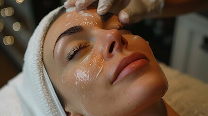 Hydrating Facial Mask Application.