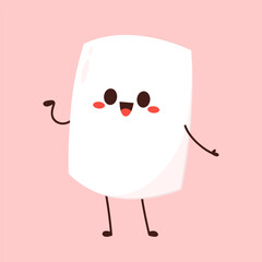 Marshmallow cartoon. marshmallow character design. Marshmallow vector.