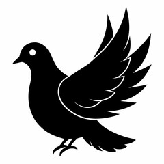 Fototapeta premium Dove Black silhouette