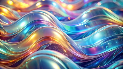 Ethereal Glass Waves: A Symphony of Shimmering Colors  AI generated