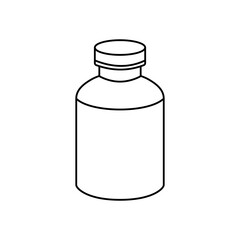 Bottle black and white flat vector icon with editable stroke