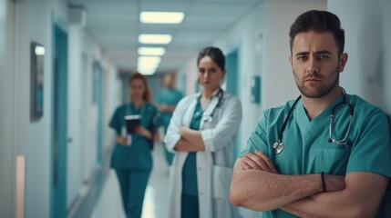 The Medical Team in Corridor