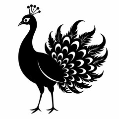 Peacock Black silhouette