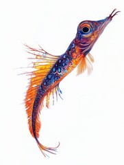 Fototapeta premium Vibrant Watercolor Illustration of a Colorful Fish