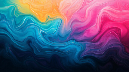 Obraz premium A colorful painting with a blue and yellow swirl