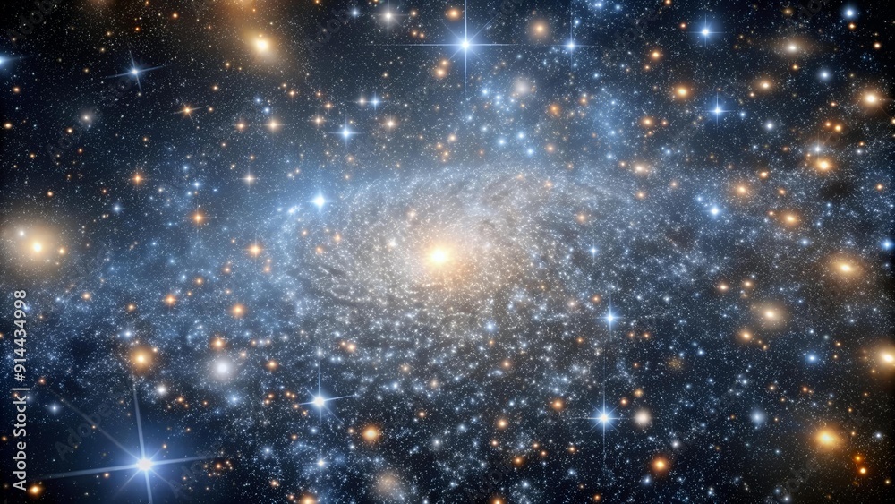 Wall mural a symphony of starlight: a close-up view of a dwarf galaxy ai generated