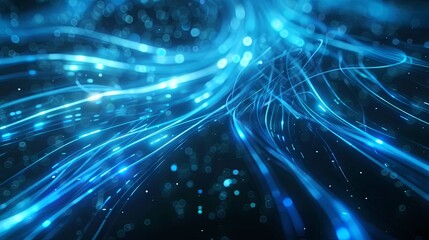 Fototapeta premium Animation of several blue shiny light lines