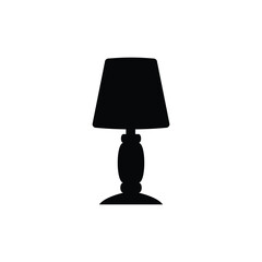 Table lamp, black vector icon, in isolated white backgroundblack vector icon, in isolated white background